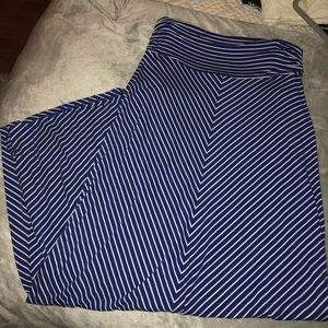 navy blue and white striped maxi skirt